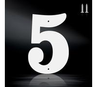 5 Inch Crisp White Rustproof House Numbers Letters,Heavy-Duty Metal Address Numbers for House,Weatherproof 0-9 Numbers & A-Z Outdoor Metal Letters Full Set for Door,Gate,Mailbox(5)