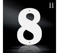5 Inch Crisp White Rustproof House Numbers Letters,Heavy-Duty Metal Address Numbers for House,Weatherproof 0-9 Numbers & A-Z Outdoor Metal Letters Full Set for Door,Gate,Mailbox(8)
