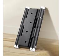 5 Inch Double Action Door Hinge, 360 Degree Folding Spring Hinge, Automatic Closing with Adjustable Tension, Heavy Duty Zinc Alloy for Interior or(Black)