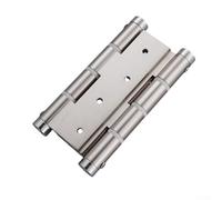 5 Inch Double Door Hinge with Automatic Closing Spring, 360° Folding Hinge for Heavy Doors, Zinc Alloy Self-Closing Hinge, 50KG Load Capacity, Silver Bla(Silver Wire)