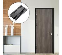 5 Inch Double Door Hinge with Automatic Closing Spring, 360° Folding Zinc Alloy Hinge for Heavy Wooden Doors up to 50kg, Silver(Black)