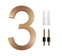 5 Inch Floating House Numbers,Acrylic Floating House Number Modern House Numbers, Garden Door Mailbox Decor Number with Nail Kit Outdoor Mailbox Signs (Gold-3)