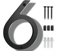 5 Inch Floating Modern House Numbers For Outside House Numbers For Outside, Exterior Black Shadow Modern Home Address numbers With Easy Mounting Nail Kits, Visibility Number 6