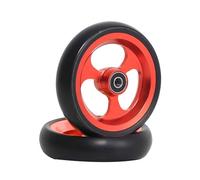 5 Inch Front Wheel Replacement Parts, 2 Pcs Wheelchair Accessories Solid Tire, 5/16" (8 mm) Caster Wheel for Sport Wheelchairs(Red)