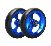5 Inch Front Wheel Replacement Parts, 2 Pcs Wheelchair Accessories Solid Tire, 5/16" (8 mm) Caster Wheel for Sport Wheelchairs(Blue)