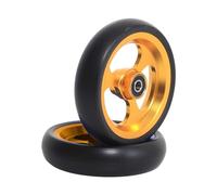 5 Inch Front Wheel Replacement Parts, 2 Pcs Wheelchair Accessories Solid Tire, 5/16" (8 mm) Caster Wheel for Sport Wheelchairs(Orange)