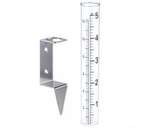 5 Inch Glass Rain Gauge With Stainless Steel Stand - Easy To Read Weatherproof Outdoor Rainfall Measuring Tool For The Garden