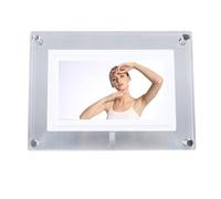 5 Inch High Definition Acrylic Digital Picture Frame, Built in Battery and Speaker, 4GB Memory Support, USB Rechargeable, Colorful Light, Digital Photo Frame for Home Office Decor