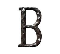 5 Inch House Letters, Rustic Cast Iron Metal Home Address Number & Letters/Unique Hammered Look, Letter B