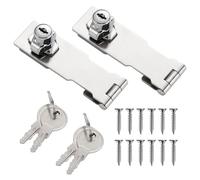 5 Inch Keyed Hasp Latch Lock, Knob Locking Hasp,Hasp Latches Lock Padlock Latches with Screws Locking Hasp for Cabinet Drawer,2 Pack