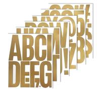5 Inch Large Vinyl Letter Stickers, 6 Sheets Self Adhesive Alphabet Number Sticker for Mailbox, Door, Scrapbook, Waterproof Sticky Vinyl Symbol Labels for DIY & Crafts(6 Sheets,Gold)