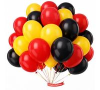 5 Inch Latex Balloons Red Yellow Black Mini Party Decorations 30 Pack Small Round Air Fill Balloon Set for Racing Car Theme Construction Site Event Mouse Inspired Birthday Celebration Decors