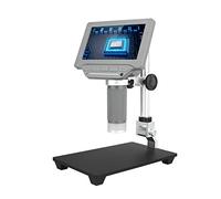 5 inch LCD Screen Video Microscope 1000X with 32GB TF Card 1080P IR Remote Adjustable Metal Stand LED USB Output for Electronics Repair Jewelry Birds Observing