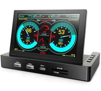 5 Inch Mini Monitor with USB HUB and Raspberry Pi Mounting Holes, Connecting a Type-C Cable and Speakers, All-in-One Storage Dock, IPS Portable Display for PC Monitoring