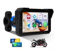 5 Inch Motorcycle Carplay GPS Navigation System with Carplay and Android Auto Portable Screen with Bluetooth, Navigation, Siri, Google Assistant（Not Inchluded TPMS）