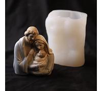 5 Inch Nativity Scene Baby Jesus Family Candle Resin Mold - Resin Casting Silicone Molds for Home Decor & Candle Making Wave Spiral Mold