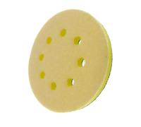 5-Inch Orbital Sander Foam Backing Pad with 8 Holes, 125 mm Sponge Interface Pad for DA Sanders - Dual-Sided Black/Yellow Mounting, Wet or Dry San