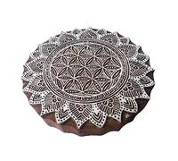 5 Inch Popular Large Printing Block Mandala Round Pattern Big Wooden Stamp