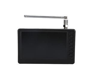 5 Inch Portable TV, 1080p Video Digital Television with USB, Power Switch, Headphone Jack, Memory Card Slot, Color TFT LED Display Mini TV, Rechargeable Battery, UK Plug