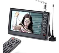 5 Inch Portable TV for Kitchen, Campervan & Outdoor Use - 12V 1080P Small Television with DVB-T2/DVB-T, USB/TF Card & Remote, Battery-Powered Compact Digital/Analog TV(UK Plug)