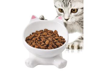 - 5 inch raised dish | Ceramic material - 4.13 inch tilted feeder for kittens and puppies, this spill-resistant station promotes eating while in a city apartment