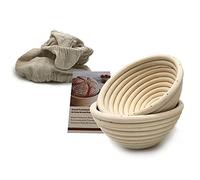 5 Inch Round Bread Proofing Basket Banneton Brotform Sourdough Rising Rattan Bowl for Artisan Bread Home Baking, 2 Pack