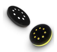 5 Inch Sandpaper Sanding Pads Pack of 2, 8 Holes Sanding Discs for Orbital Sander, 125mm Polishing Buffing Foam Pads for Drill, Sponge Protection Polisher Sander Discs Backing Pad Replacement