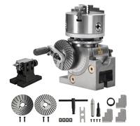 5 Inch Semi Universal Chuck Milling Set, Horizontal/Vertical Use, 3-jaw Dividing Head Sets with 5" Chuck,Tailstock and Dividing Plates, for Metal Processing