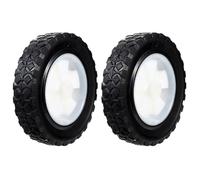5-Inch Solid Rubber Silent Lawn Mower Wheels Replacement for Garden Trolley with Diamond Tread Pattern Quiet Durable Outdoor Casters