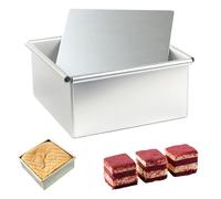 5 Inch Square Cake Pan with Removable Bottom Anodized Aluminum Baking Tin 5x5x2.28in Cake Mold for Cheesecake Brownies Chiffon Layered Desserts