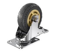 5 Inch SUS 304 Stainless Steel Casters Wheels 125cm Midsize Caster Wheel Dolly Elastic Rubber Trolley Castors(5inch rigid)