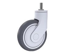 5-Inch Universal Silent Rubber Caster Wheel for Equint Beau Instruments - 1 Piece Flat Screw Mount Heavy-Duty Caster for Smooth Mobility