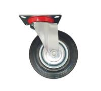 5 inch Wheel Swivel Trolley Caster Rubber 125mm On Plate Black