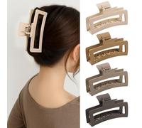 5 Inche Extra Large Claw Clips for Thick Hair and Long Hair,4-Pack Oversized Matte Big Hair Clips for Women, XL Jumbo Strong Hold Non-Slip Jaw Clips,Neutral Brown Color