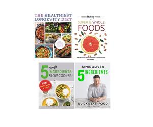 5 ingredients Simple slow cooker Healthiest Longevity 4 books Collection Set NEW