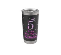 5 It's My Big Bro's Birthday Pink Crown 5 Years Old Stainless Steel Insulated Tumbler