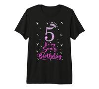 5 It's My Son's Birthday Pink Crown 5 Years Old Premium T-Shirt