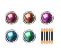 5 Jars Chrome Nail Powder Kit Holographic Metallic Mirror Magic Aurora Effect Nail Chrome Powder Finish Color Shifting Nail Glitters decoratation