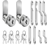 5-Keys Letterbox Lock Plate 2-Piece Set,16mm Security Mailbox Lock,with Keys and Locks Plates for Cabinet, Cupboard, Mailbox, Drawer and Post Box