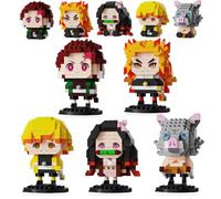 5 Kill Demon-Themed Anime Figures Building Set, 2IN1 Sitting&Standing Models Cute Popular Characters Monster Killer Micro Brick, Japanese Manga Merch Toy Decor Easter's Day Gift for Fans(1140 Pcs)