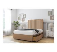 Comfort Beds Denver Dumfries Divan Base 4 Drawers - 54" Headboard in Light Brown | Size: King Comfort Beds Light Brown King