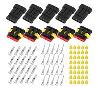 5 Kits Car Wire Connector,4-Pin Way Sealed Waterproof Electrical Wire Connector Plug for Car Automobile, Connector