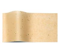 5 Kraft TAN Wrapping Tissue Paper Sheets with Gold Gemstones ~ Luxury Sparkly Glitter GEM 35x45cm