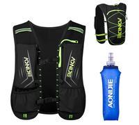 5 L Running Vest Backpack, Lightweight Hydration Vest Backpack for Women & Men Outdoor Sports, Marathon, Trail Race, Cycling, Hiking, Climbing (Black with 500ml Soft Flask)