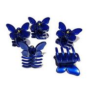 5 Large Colourful Butterfly Hair Claw Clip Clamp Acrylic Hair Styling Accessories Ponytail Holder Crab Jaw for Women and Girls 4.5cmx3.5x2.5cm (Royal Blue)