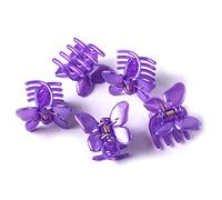 5 Large Colourful Butterfly Hair Claw Clip Clamp Acrylic Hair Styling Accessories Ponytail Holder Crab Jaw for Women and Girls 4.5cmx3.5x2.5cm (Purple)