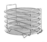 5-Layer Air Fryer Cooking Rack, Stackable Round Stainless Steel Air Fryer Rack, Multi-Layer Dehydrator Accessories For Dehydrating, Steaming
