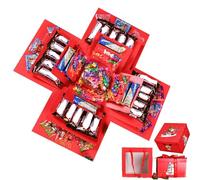 5-Layer And Explosion Gift Box,Snack Explosion Box, Scrapbooking f For Gift Explosions Boxes,Surprise Boxes with Bow Ribbon,Creative Surprise Container for Anniversary Festival Record Memories