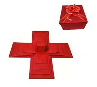 5-Layer and Explosion Gift Box, Snack Explosion Box, Scrapbooking For Gift Explosions Boxes, Surprise Boxes with Bow Ribbon, Creative Surprise Container for Anniversary Festival Record Memories (D)