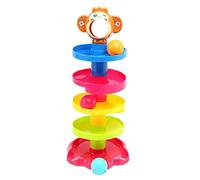 5-Layer Ball Drop Tower Toy - Colorful Swirling Ball Stacking Game with 3 Balls, Early Learning Developmental Toy for Toddlers, Improves Hand-Eye Coordination